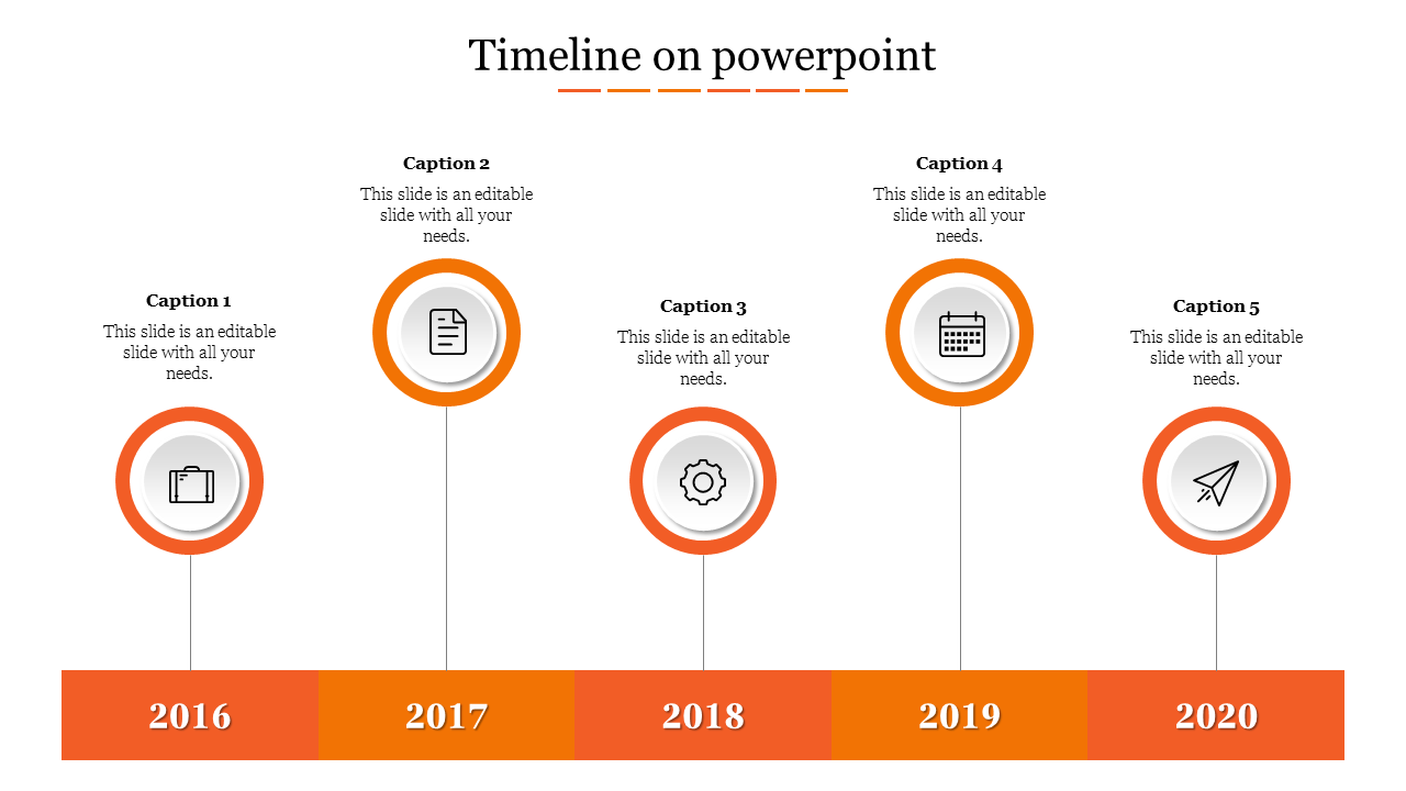 timeline on powerpoint 2016-Orange